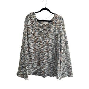 NWT IDYLLWIND by Miranda Large Southern Sweater Bell Sleeve Rust Silver #6581